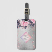 モノグラムシルバー海軍ロセゴールドガーリーニューライワズの贈り物 ラゲッジタグ (正面縦)