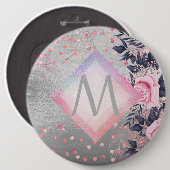 モノグラムシルバー海軍ロセゴールドガーリーニューライワズの贈り物 缶バッジ (正面&裏面)