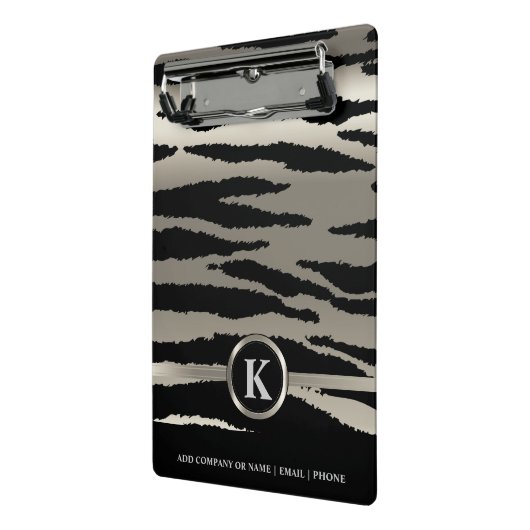 モノグラムシルバー&ブラックゼブラストライプ ミニクリップボード (アングル2)