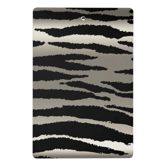 モノグラムシルバー&ブラックゼブラストライプ ミニクリップボード (裏面)
