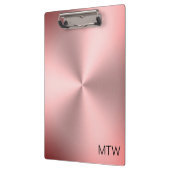 モノグラムシンプルでピンクブラシ仕上げメタルの外観 クリップボード (左)