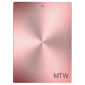 モノグラムシンプルでピンクブラシ仕上げメタルの外観 クリップボード (裏面)