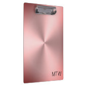 モノグラムシンプルでピンクブラシ仕上げメタルの外観 クリップボード (右)