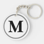 モノグラムシンプルイニシャル白黒 キーホルダー (裏面)