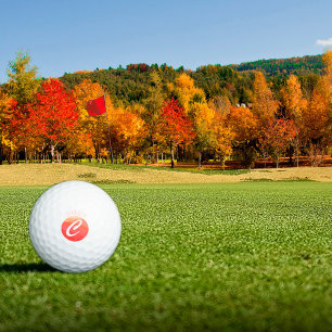 モノグラムシンプルイニシャルCオレンジコーラルピンク ゴルフボール