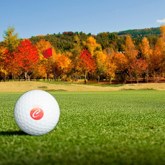 モノグラムシンプルイニシャルCオレンジコーラルピンク ゴルフボール