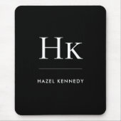 モノグラムシンプルエレガントクラシック白黒 マウスパッド (正面)