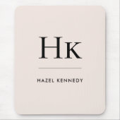 モノグラムシンプルエレガントクラシック赤面ピンク マウスパッド (正面)