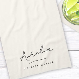 モノグラムシンプルエレガントシグネチミニマルャ キッチンタオル