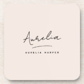 モノグラムシンプルエレガントシグネチミニマルャ コースター (正面)