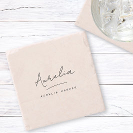 モノグラムシンプルエレガントシグネチミニマルャ ストーンコースター