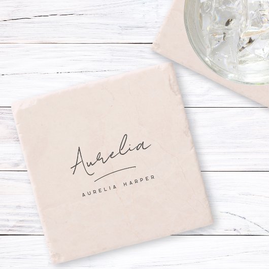 モノグラムシンプルエレガントシグネチミニマルャ ストーンコースター