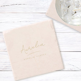 モノグラムシンプルエレガントシグネチミニマルャ ストーンコースター