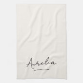 モノグラムシンプルエレガントスクリプミニマルト キッチンタオル (縦)