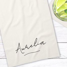 モノグラムシンプルエレガントスクリプミニマルト キッチンタオル