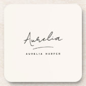 モノグラムシンプルエレガントスクリプミニマルト コースター (正面)