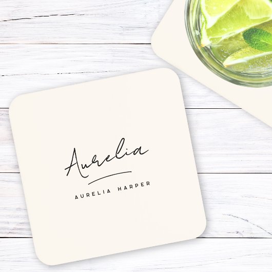 モノグラムシンプルエレガントスクリプミニマルト コースター