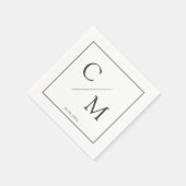 モノグラムシンプルエレガントナプキン スタンダードカクテルナプキン (角)