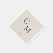 モノグラムシンプルエレガントナプキン スタンダードカクテルナプキン (角)