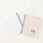 モノグラムシンプルエレガント赤面ピンクパーソナライズされた ノートブック (内部)