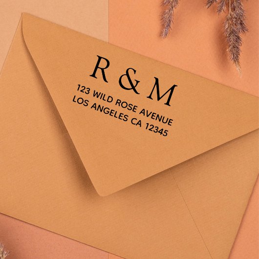 モノグラムシンプルクリーンミニマル差出人住所 セルフインキングスタンプ