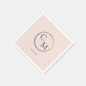 モノグラムシンプルサエレガントルビエット スタンダードカクテルナプキン (角)