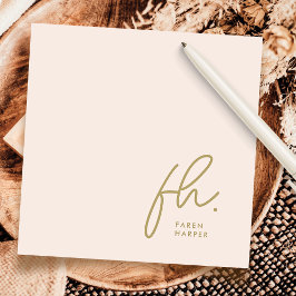 モノグラムシンプルスクリプトシック赤面ソーシャルNotecard ノートカード