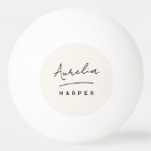モノグラムシンプルスクリプミニマルトパーソナライズされた名 卓球ボール (裏面)