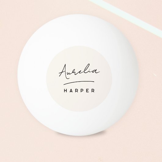 モノグラムシンプルスクリプミニマルトパーソナライズされた名 卓球ボール