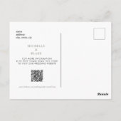 モノグラムシンプルセージ日付の保存QRコード ポストカード (裏面)