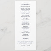 モノグラムシンプルタイポグラフィはっきりしたミニマ結婚リスト プログラム (裏面)