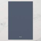 モノグラムシンプルネイビーブルーホワイトパーソナライズされた 便箋 (裏面)