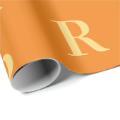 モノグラムシンプルパターンオレンジ ラッピングペーパー (ロールコーナー)