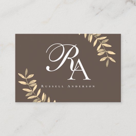 モノグラムシンプルブラウン 名刺 (正面)