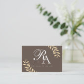 モノグラムシンプルブラウン 名刺 (スタンド正面)