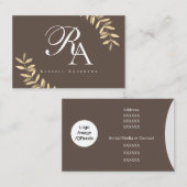 モノグラムシンプルブラウン 名刺 (正面/裏面)
