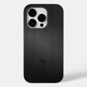 モノグラムシンプルブラックブラッシュアルミニウムテクスチャ Case-Mate iPhoneケース (裏面)
