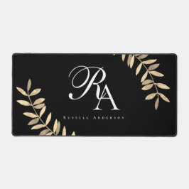 モノグラムシンプルブラック デスクマット