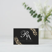 モノグラムシンプルブラック 名刺 (スタンド正面)