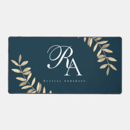 モノグラムシンプルブルー デスクマット