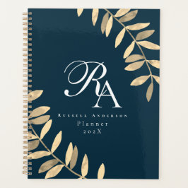 モノグラムシンプルブルー プランナー手帳