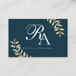 モノグラムシンプルブルー 名刺