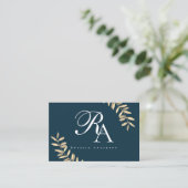 モノグラムシンプルブルー 名刺 (スタンド正面)