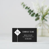 モノグラムシンプルプロフェッショナル白黒 名刺 (スタンド正面)