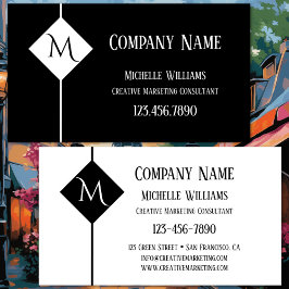 モノグラムシンプルプロフェッショナル白黒 名刺