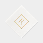 モノグラムシンプルミニマリストゴールドフォイルナプキンス 箔ナプキン (右)