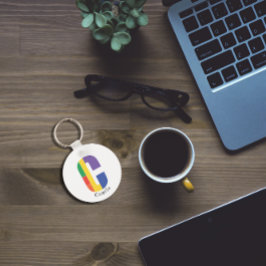 モノグラムシンプルミニマル文字キーチェーン キーホルダー