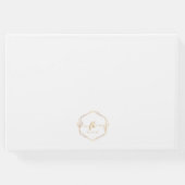 モノグラムシンプルミニマル金ゴールドとホワ結婚イト ゲストブック (裏面)