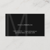 モノグラムシンプルモダンミニマリストブラック 名刺 (裏面)
