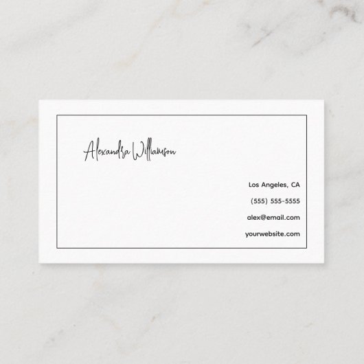 モノグラムシンプルモダン横型エレガント写真 名刺 (裏面)